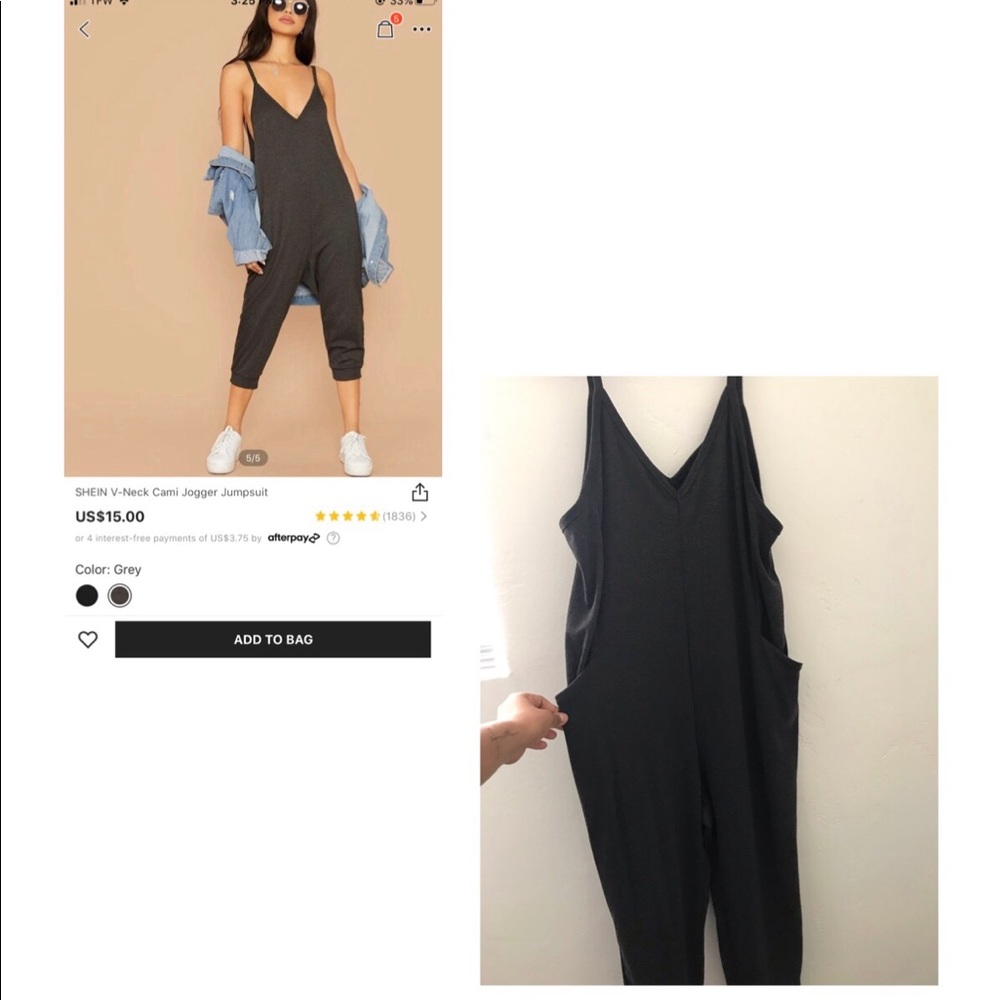 V neck cami jogger jumpsuit